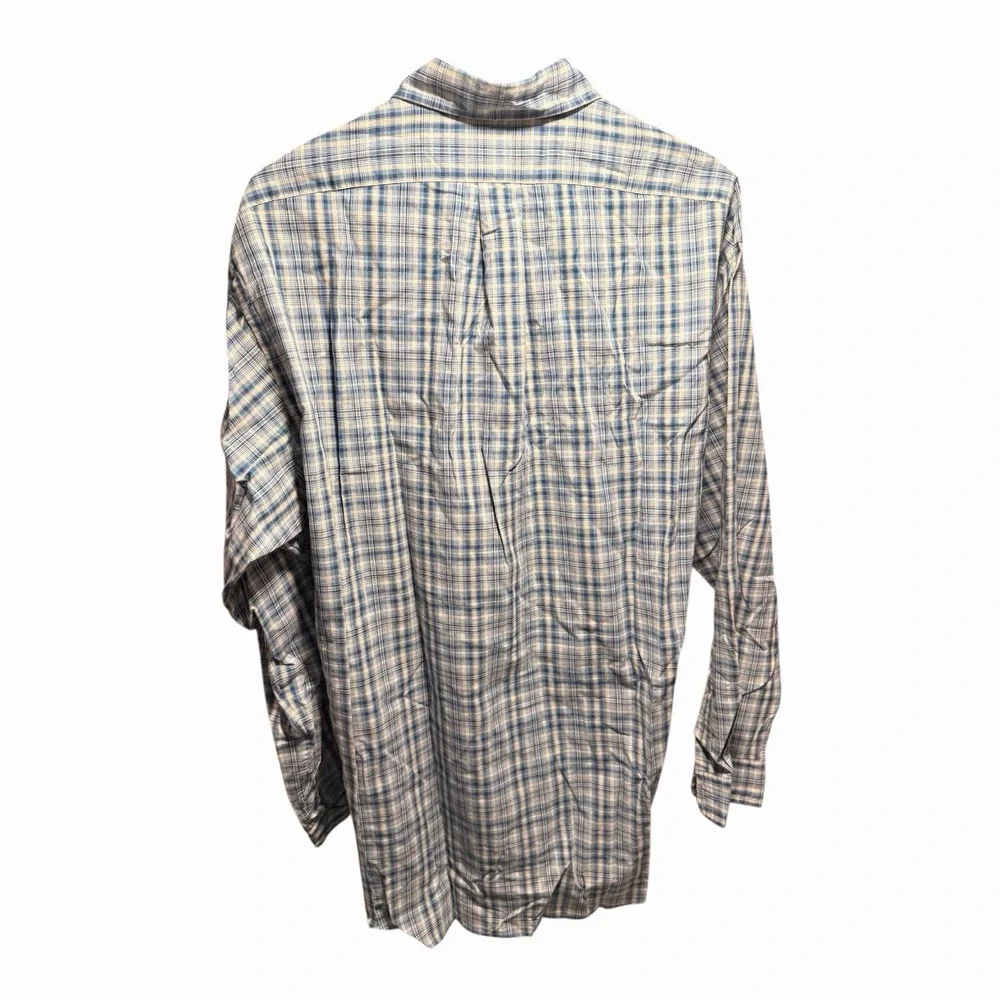 Ralph Lauren‎ Men's Blake Long Sleeve Button-Down Blue Plaid Strip Size L